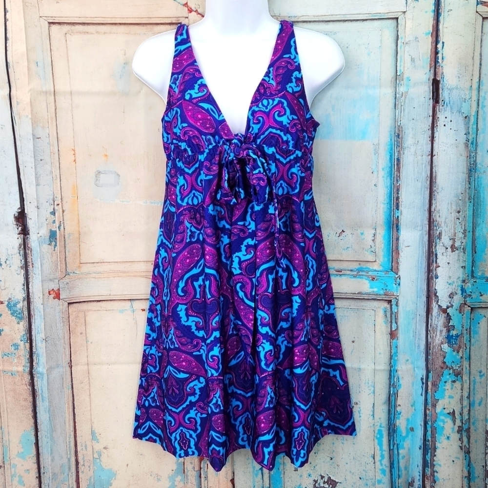 Becca by Rebecca Virtue Purple Paisley Swim Dress‎ Coverup